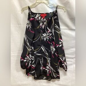 Jennifer Lopez Black Floral Blouse